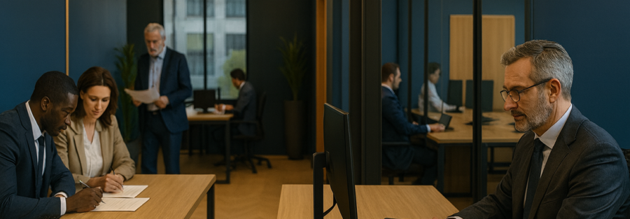 Team aziendale al lavoro su attività operative e coordinamento progetti.