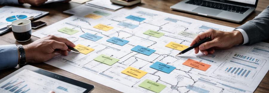 Mappatura dei processi aziendali e pianificazione delle attività operative.