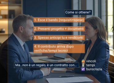 19012026_post Schema operativo che spiega come funziona un finanziamento a fondo perduto per le imprese.