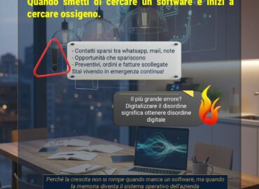 Diapositiva9 Disordine operativo dovuto a CRM e strumenti digitali non integrati nelle PMI.