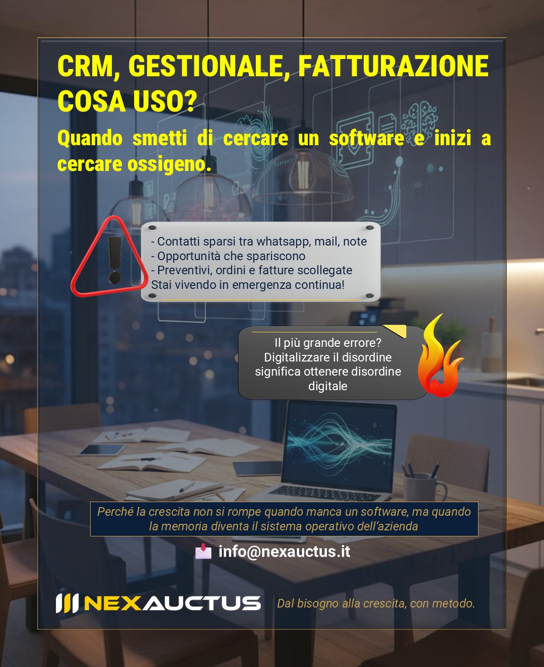 Disordine operativo dovuto a CRM e strumenti digitali non integrati nelle PMI.