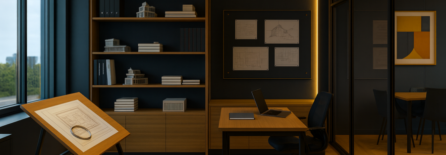 Ufficio direzionale organizzato per pianificazione e controllo operativo.